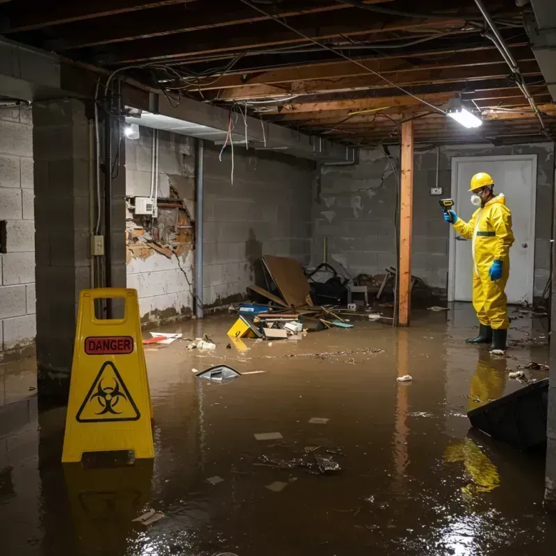 Flooded Basement Electrical Hazard in Gary, IN Property